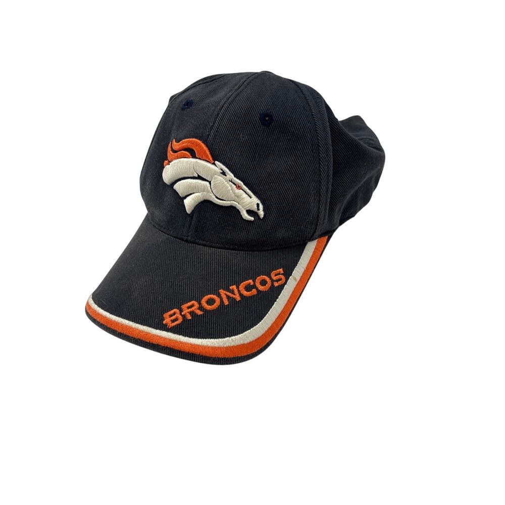 Denver Broncos NFL Navy Blue Orange Embroidered Adjustable Baseball Cap Hat